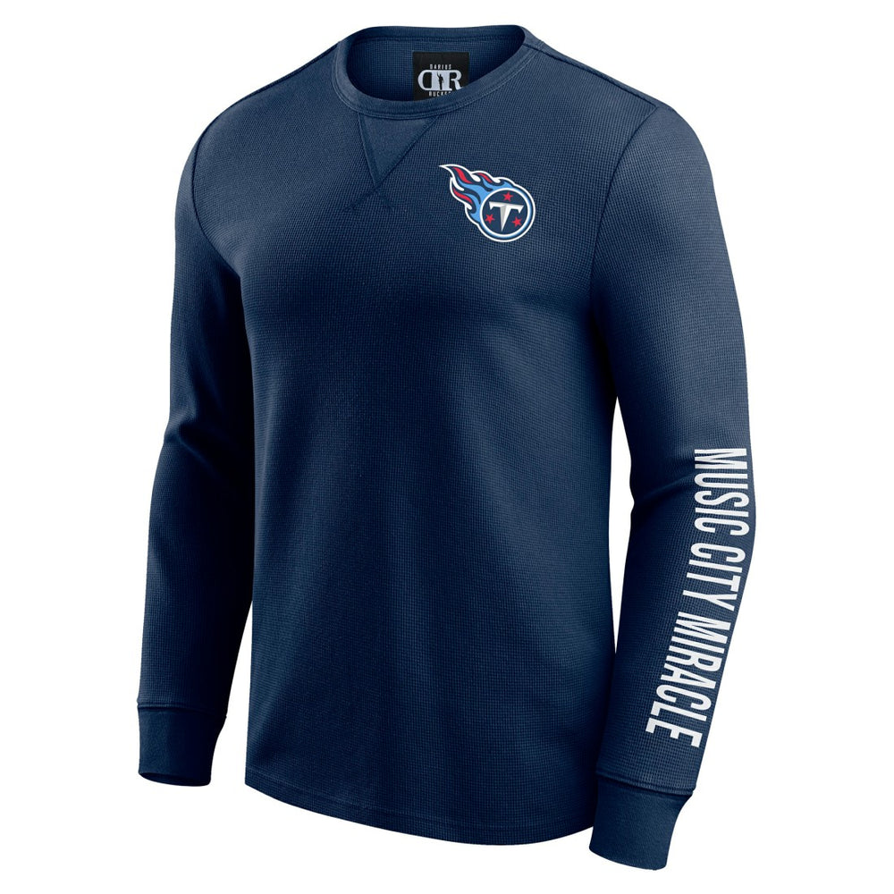 Tennessee Titans Darius Rucker Collection Washed Waffle-Knit Long Sleeve T-Shirt Navy | Fanatics