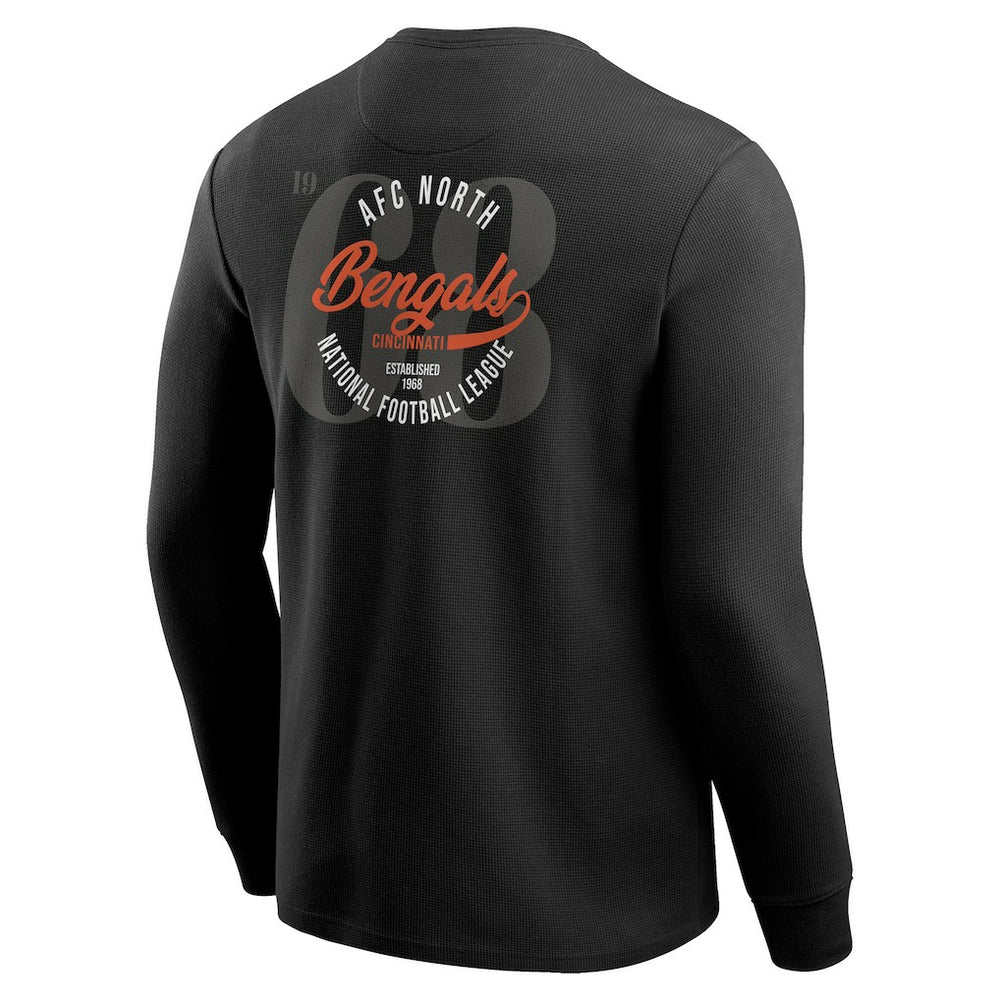 Cincinnati Bengals Darius Rucker Collection Washed Waffle-Knit Long Sleeve T-Shirt Black | Fanatics