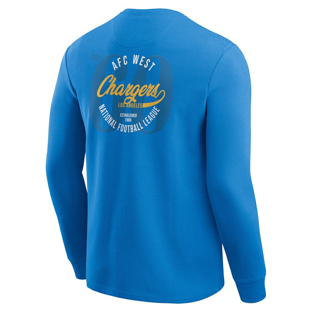 Los Angeles Chargers Darius Rucker Collection Washed Waffle-Knit Long Sleeve T-Shirt Powder Blue | Fanatics