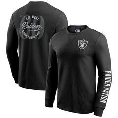 Las Vegas Raiders Darius Rucker Collection Washed Waffle-Knit Long Sleeve T-Shirt Black | Fanatics