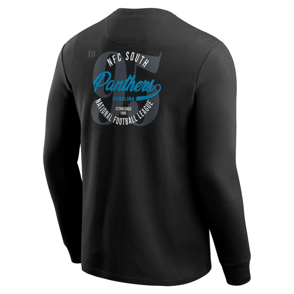 Carolina Panthers Darius Rucker Collection Washed Waffle-Knit Long Sleeve T-Shirt Black | Fanatics