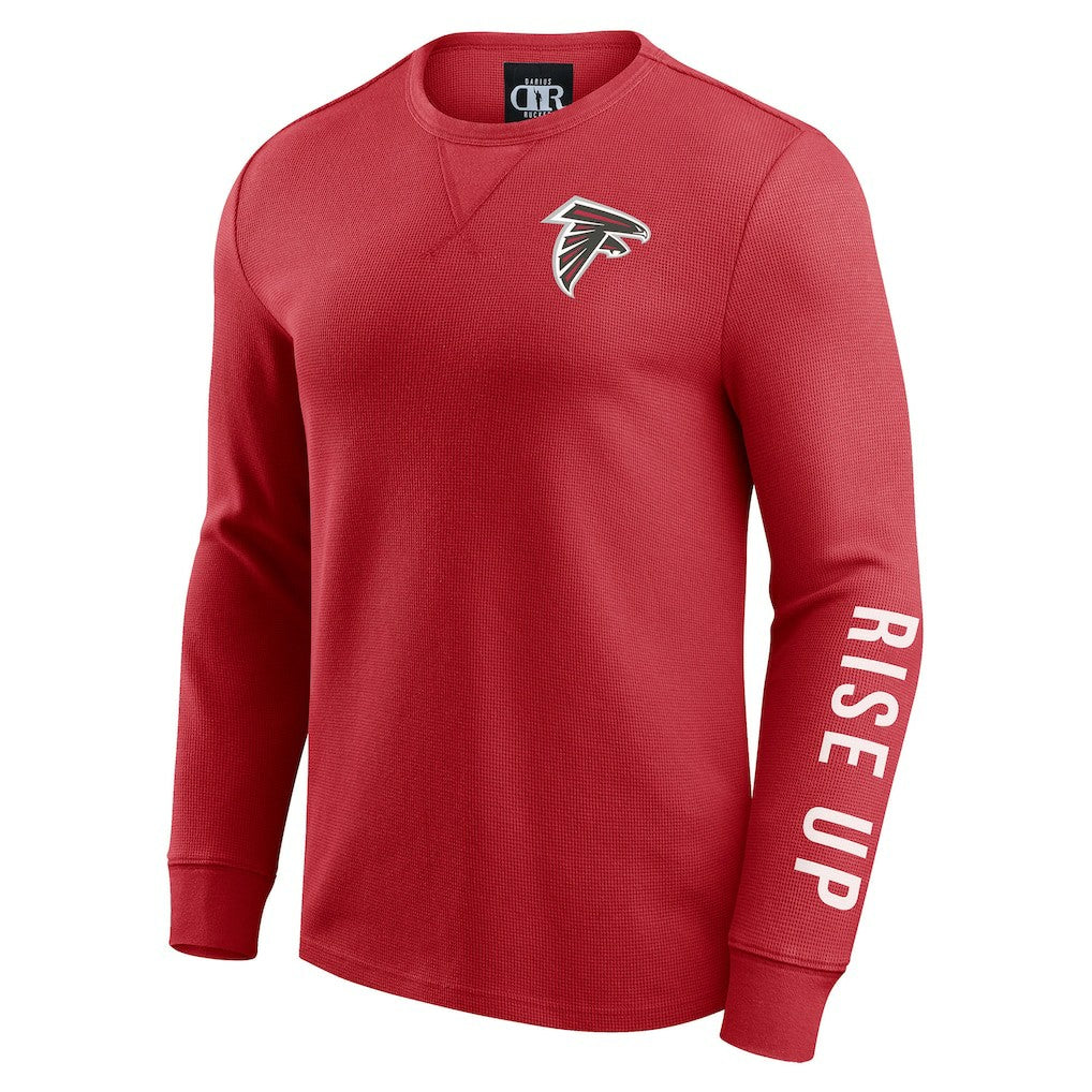 Atlanta Falcons Darius Rucker Collection Washed Waffle-Knit Long Sleeve T-Shirt Red | Fanatics
