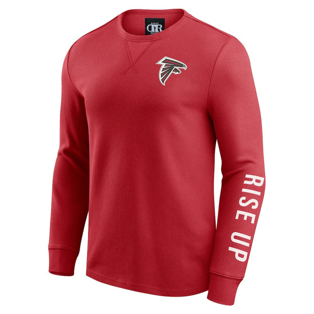 Atlanta Falcons Darius Rucker Collection Washed Waffle-Knit Long Sleeve T-Shirt Red | Fanatics