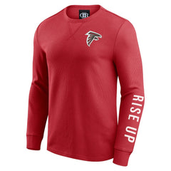 Atlanta Falcons Darius Rucker Collection Washed Waffle-Knit Long Sleeve T-Shirt Red | Fanatics