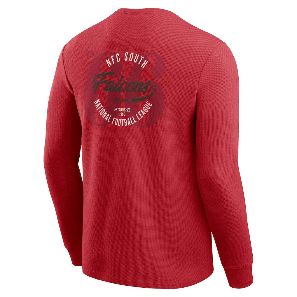 Atlanta Falcons Darius Rucker Collection Washed Waffle-Knit Long Sleeve T-Shirt Red | Fanatics