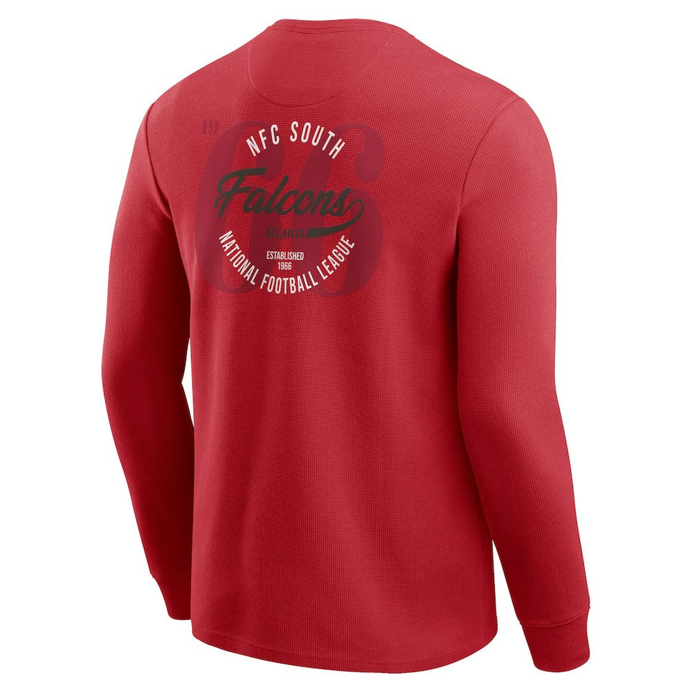 Atlanta Falcons Darius Rucker Collection Washed Waffle-Knit Long Sleeve T-Shirt Red | Fanatics