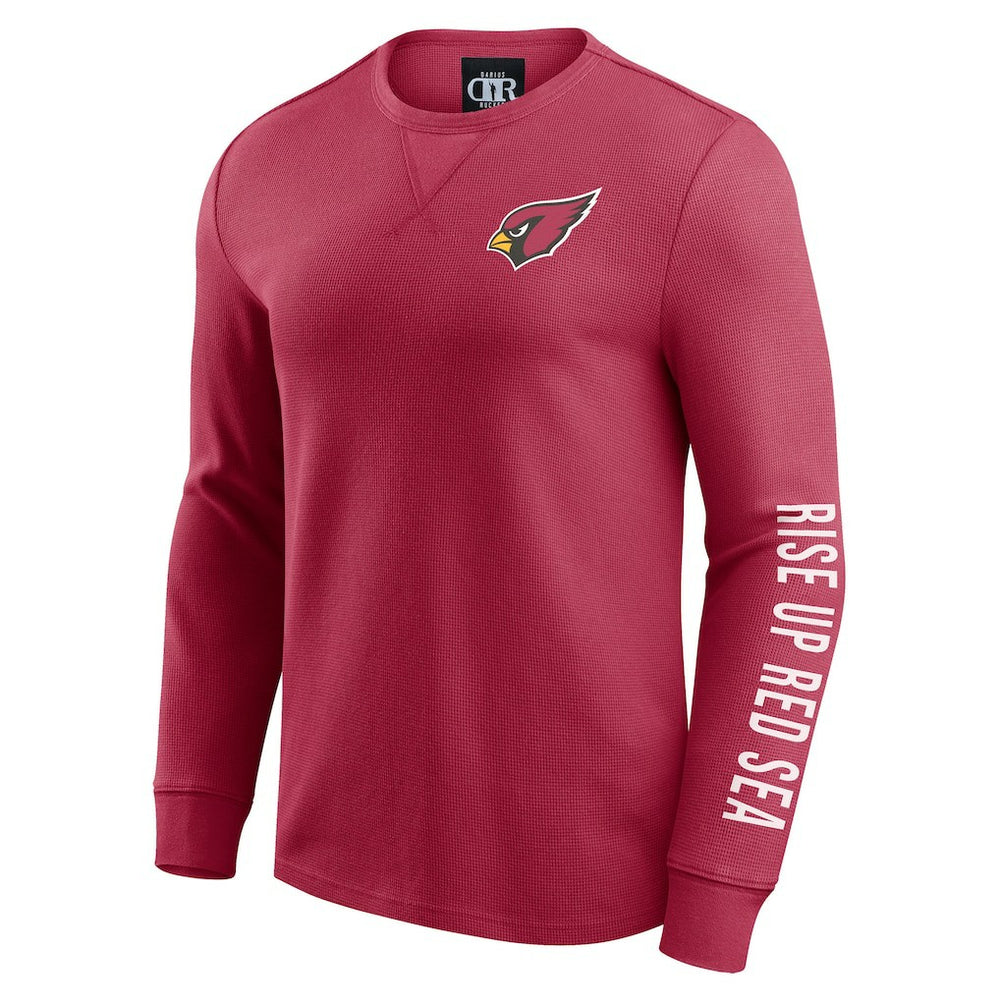 Arizona Cardinals Darius Rucker Collection Washed Waffle-Knit Long Sleeve T-Shirt Red | Fanatics