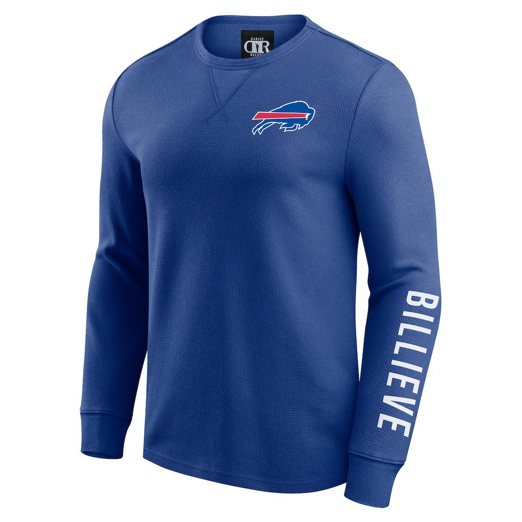 Buffalo Bills Darius Rucker Collection Washed Waffle-Knit Long Sleeve T-Shirt Royal | Fanatics