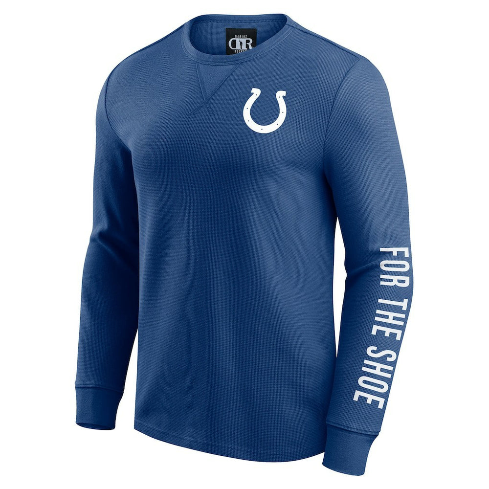 Indianapolis Colts Darius Rucker Collection Washed Waffle-Knit Long Sleeve T-Shirt Royal | Fanatics