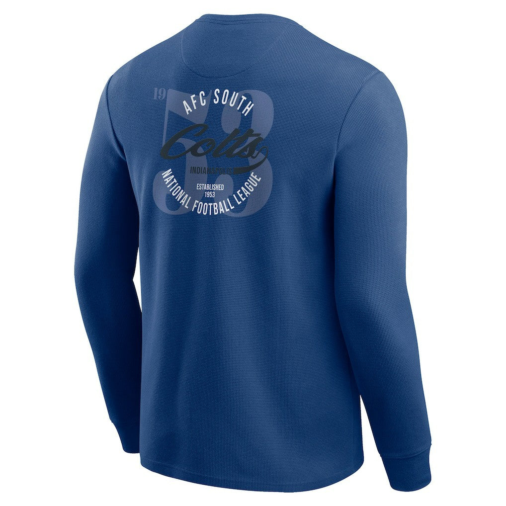 Indianapolis Colts Darius Rucker Collection Washed Waffle-Knit Long Sleeve T-Shirt Royal | Fanatics