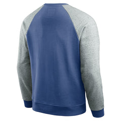 Seattle Seahawks Darius Rucker Collection Throwback Color Block Raglan Pullover Sweatshirt Royal/Heather Gray | Fanatics