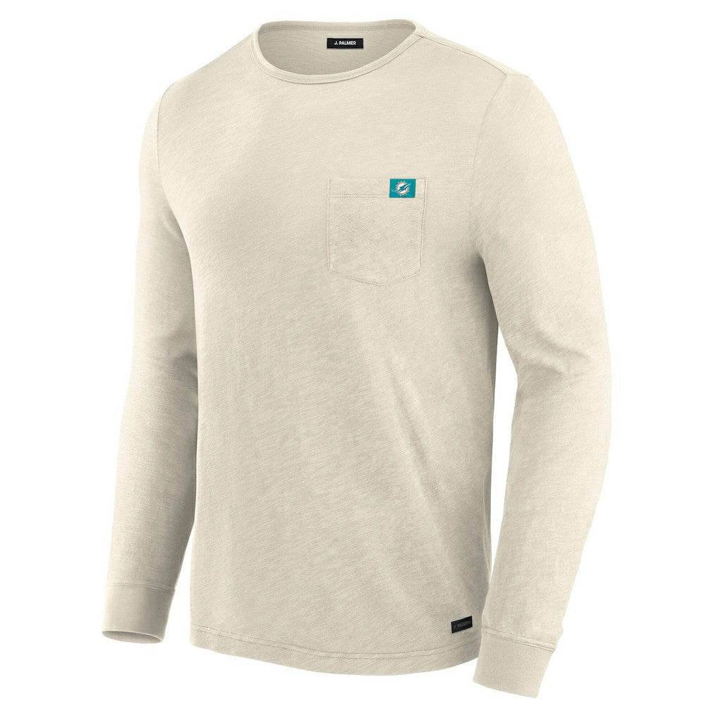 Miami Dolphins J. Palmer In-The-Pocket Long Sleeve T-Shirt Cream | NFL