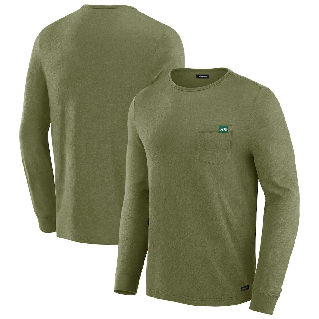 New York Jets J. Palmer In-The-Pocket Long Sleeve T-Shirt Olive | NFL