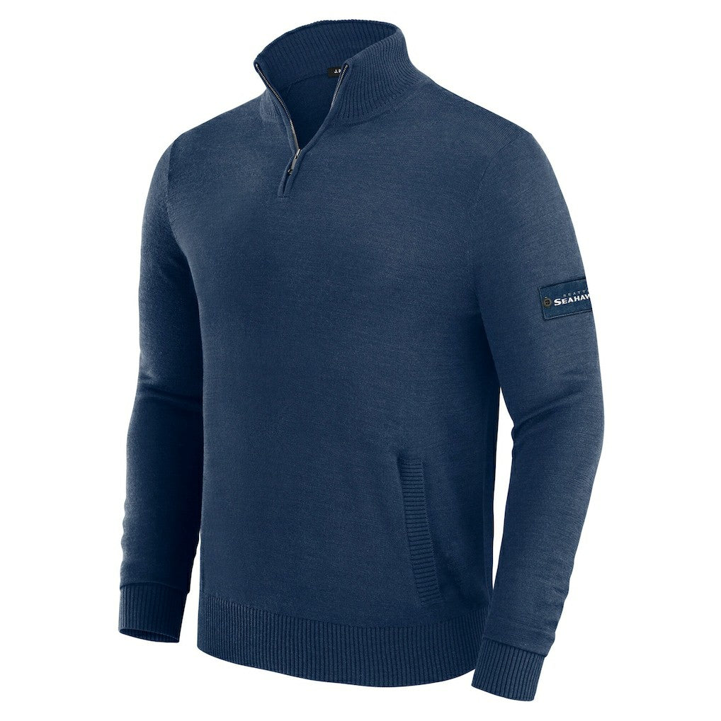 Seattle Seahawks J. Palmer Franchise Quarter-Zip Sweater Navy | NFL