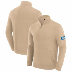 Detroit Lions J. Palmer Franchise Quarter-Zip Sweater Tan | NFL