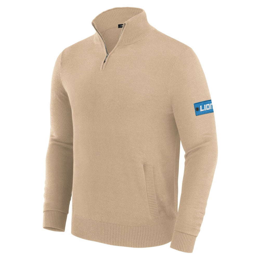 Detroit Lions J. Palmer Franchise Quarter-Zip Sweater Tan | NFL
