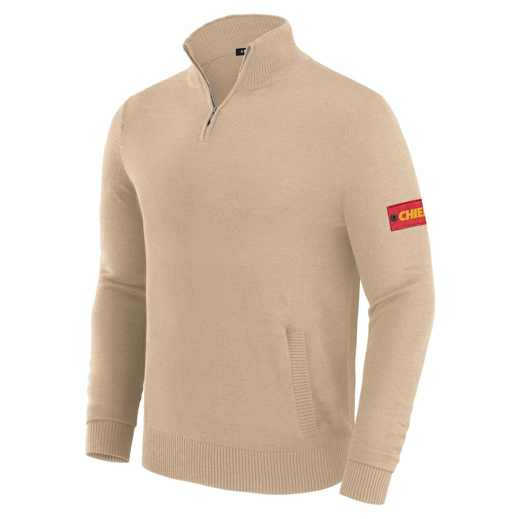 Kansas City Chiefs J. Palmer Franchise Quarter-Zip Sweater Tan | NFL