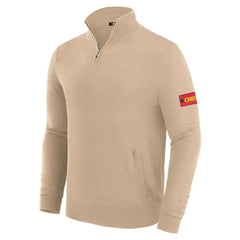 Kansas City Chiefs J. Palmer Franchise Quarter-Zip Sweater Tan | NFL