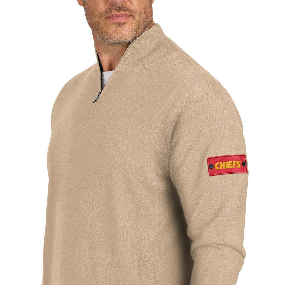 Kansas City Chiefs J. Palmer Franchise Quarter-Zip Sweater Tan | NFL