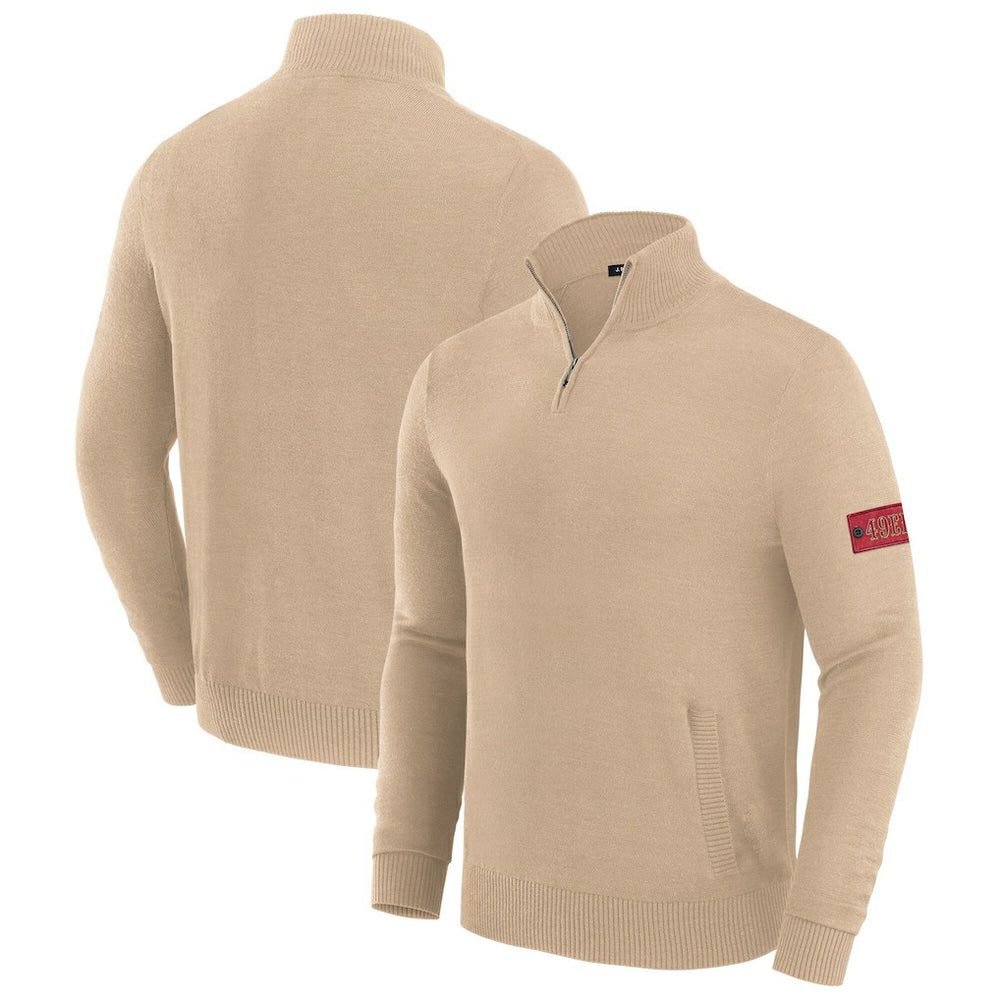 San Francisco 49ers J. Palmer Franchise Quarter-Zip Sweater Tan | NFL