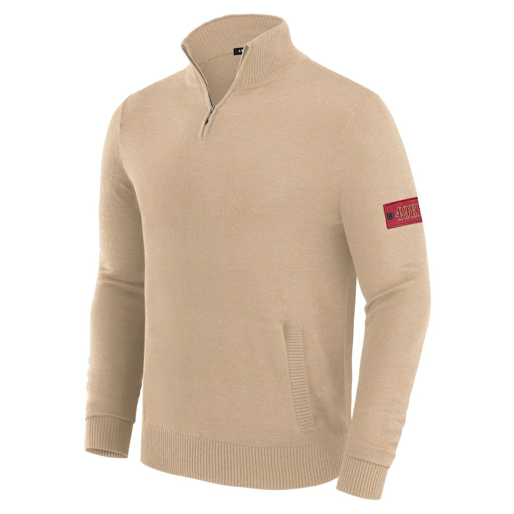 San Francisco 49ers J. Palmer Franchise Quarter-Zip Sweater Tan | NFL