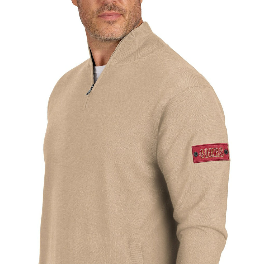 San Francisco 49ers J. Palmer Franchise Quarter-Zip Sweater Tan | NFL