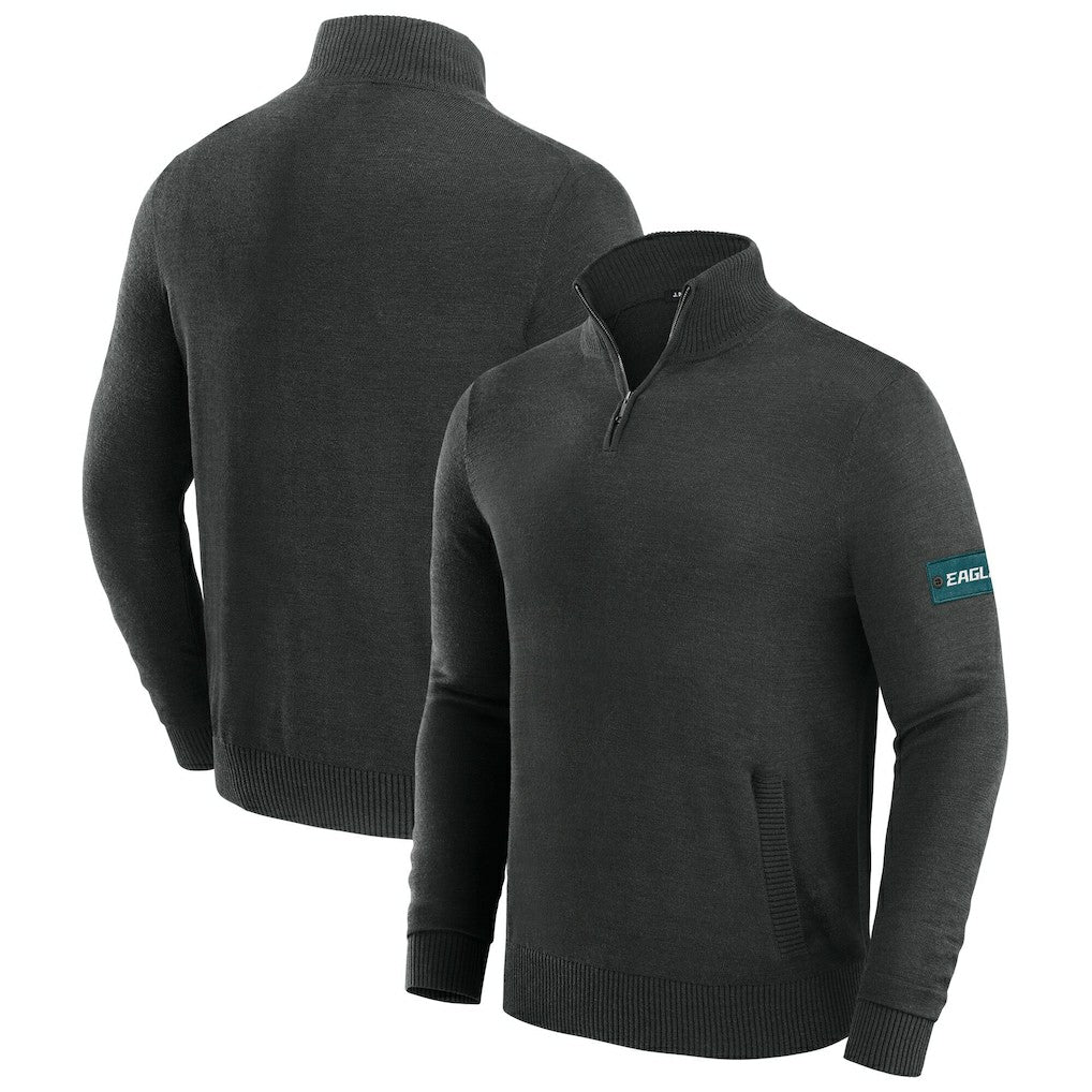 Philadelphia Eagles J. Palmer Franchise Quarter-Zip Sweater Black | NFL