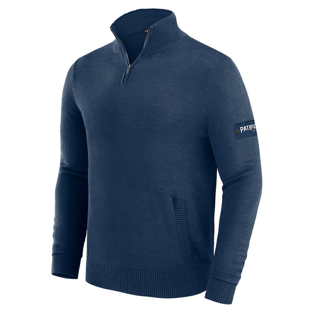 New England Patriots J. Palmer Franchise Quarter-Zip Sweater Navy | NFL