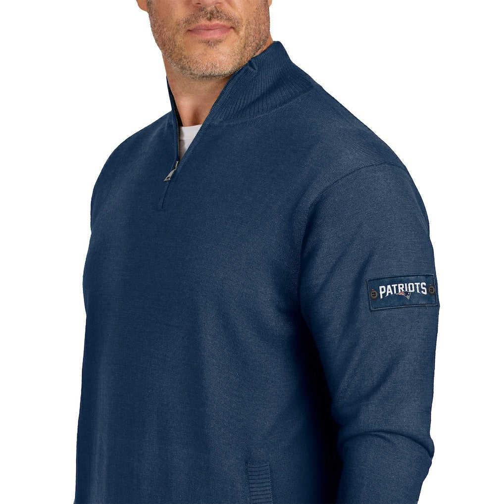 New England Patriots J. Palmer Franchise Quarter-Zip Sweater Navy | NFL