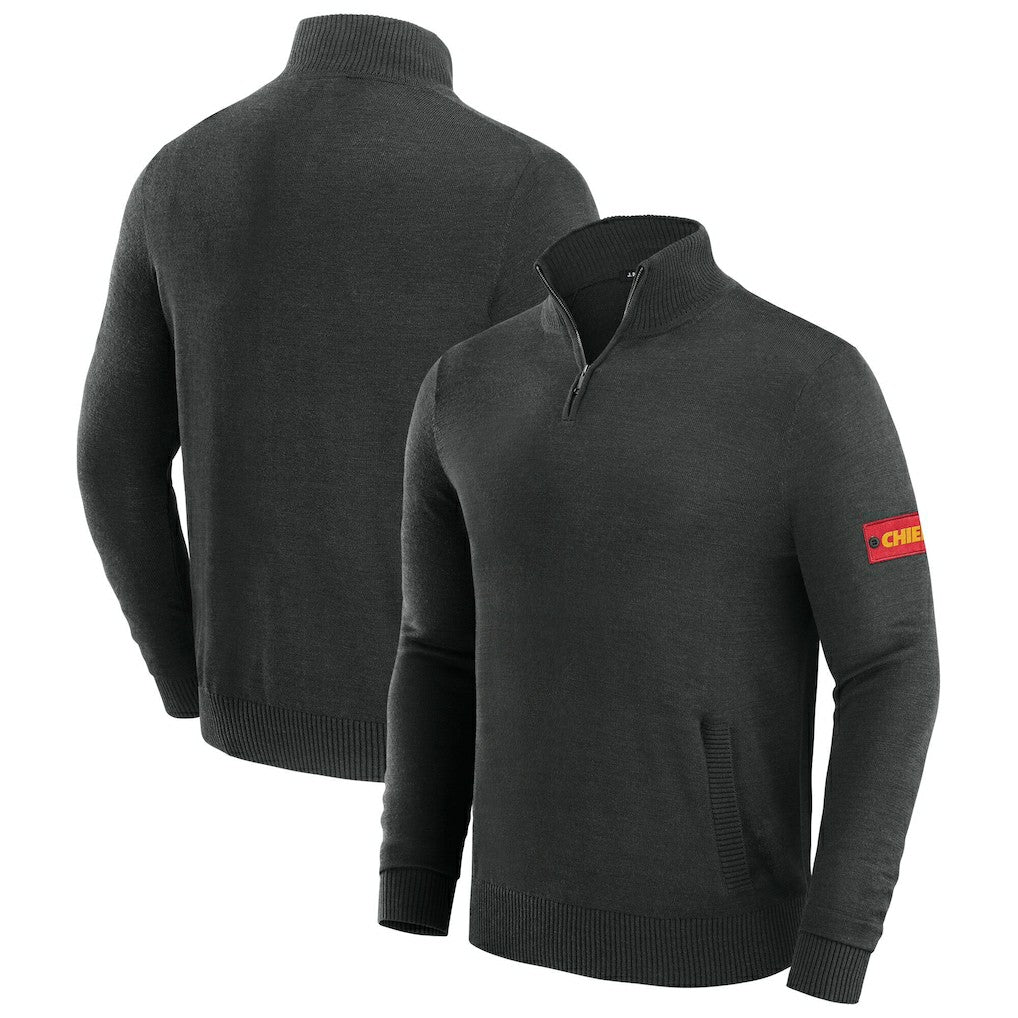 Kansas City Chiefs J. Palmer Franchise Quarter-Zip Sweater Black | NFL