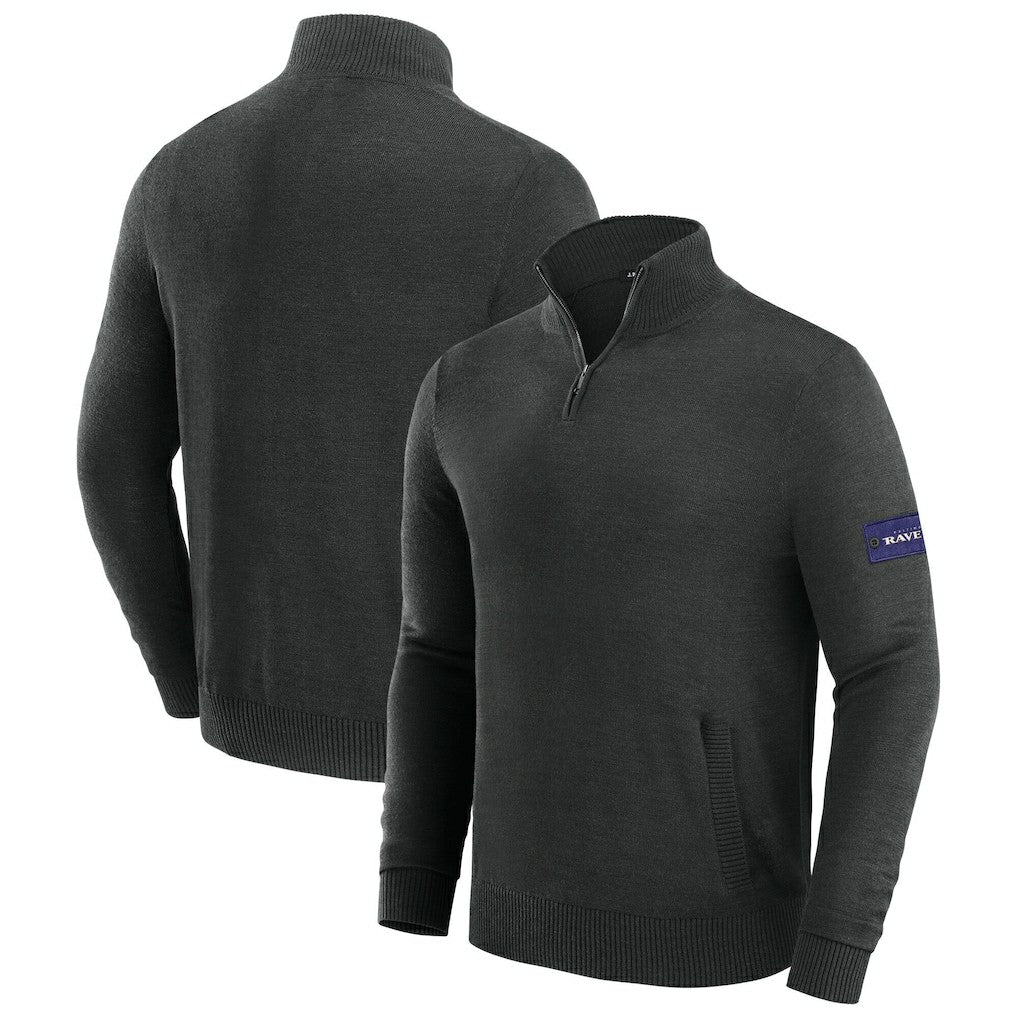 Baltimore Ravens J. Palmer Franchise Quarter-Zip Sweater Black | NFL