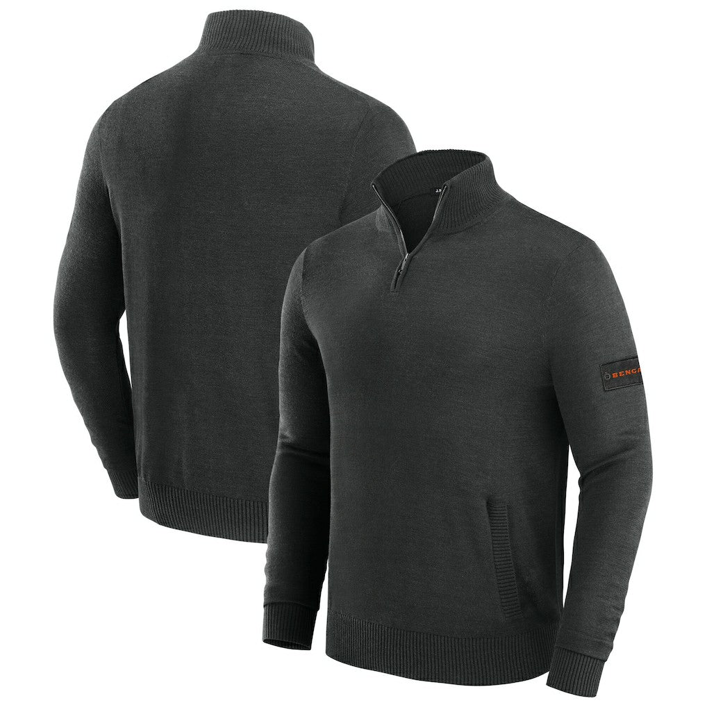 Cincinnati Bengals J. Palmer Franchise Quarter-Zip Sweater Black | NFL