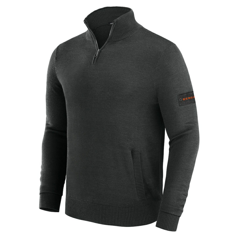 Cincinnati Bengals J. Palmer Franchise Quarter-Zip Sweater Black | NFL