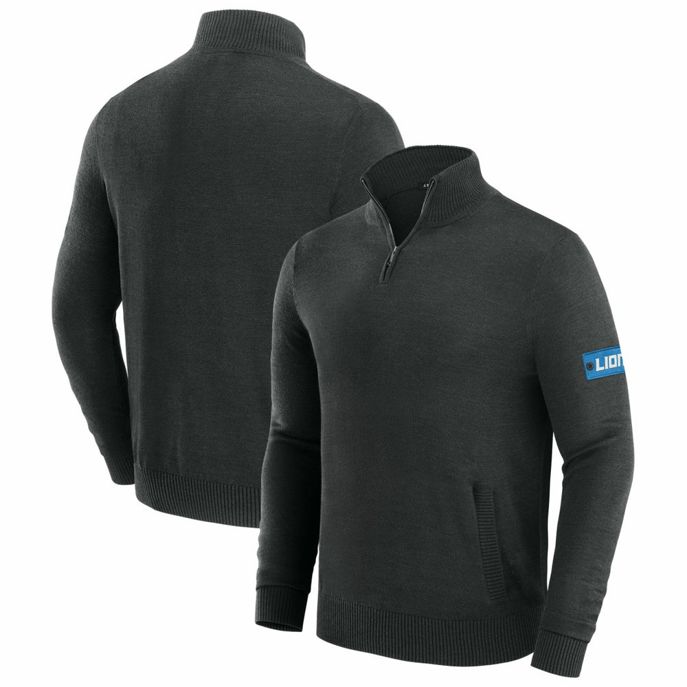 Detroit Lions J. Palmer Franchise Quarter-Zip Sweater Black | NFL