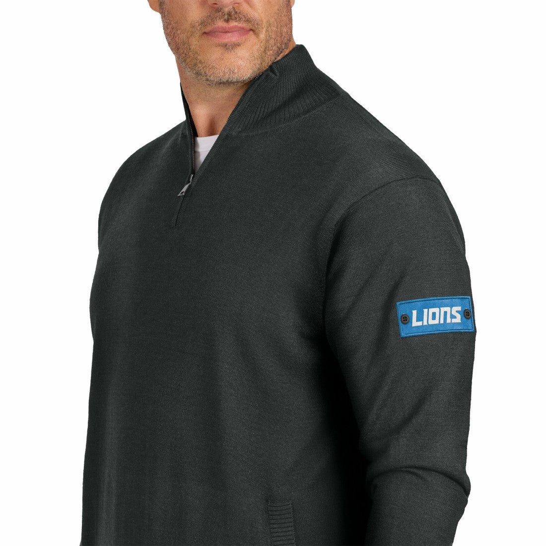 Detroit Lions J. Palmer Franchise Quarter-Zip Sweater Black | NFL