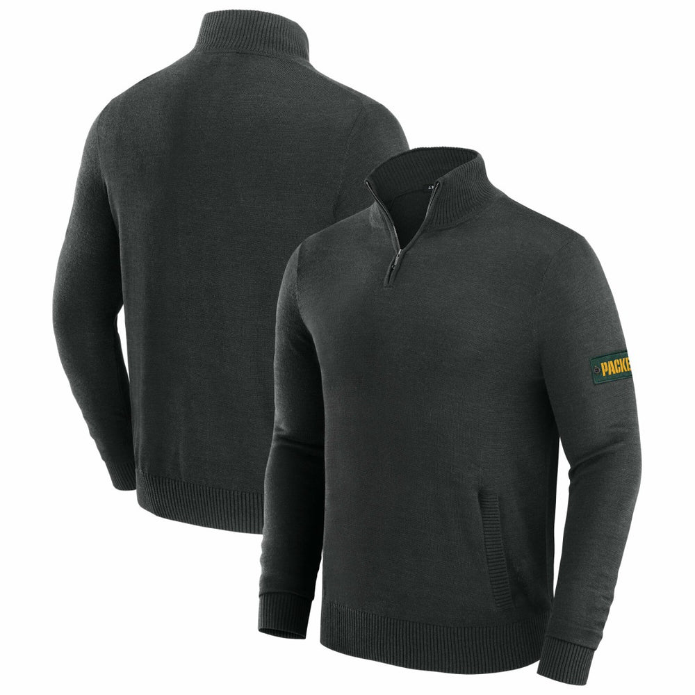 Green Bay Packers J. Palmer Franchise Quarter-Zip Sweater Black | NFL