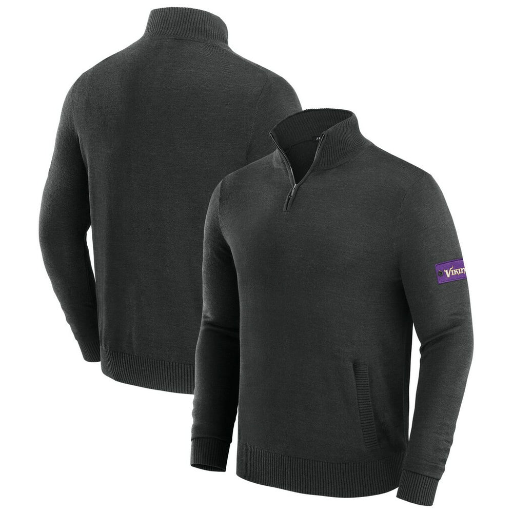 Minnesota Vikings J. Palmer Franchise Quarter-Zip Sweater Black | NFL