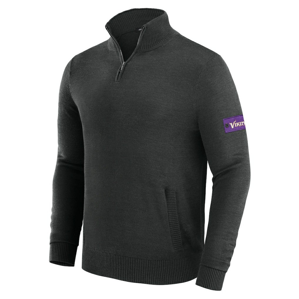 Minnesota Vikings J. Palmer Franchise Quarter-Zip Sweater Black | NFL