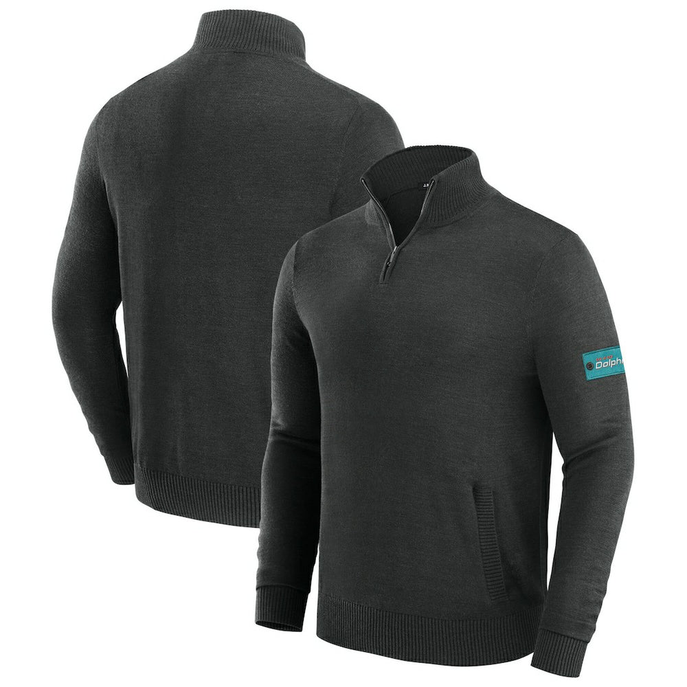 Miami Dolphins J. Palmer Franchise Quarter-Zip Sweater Black | NFL