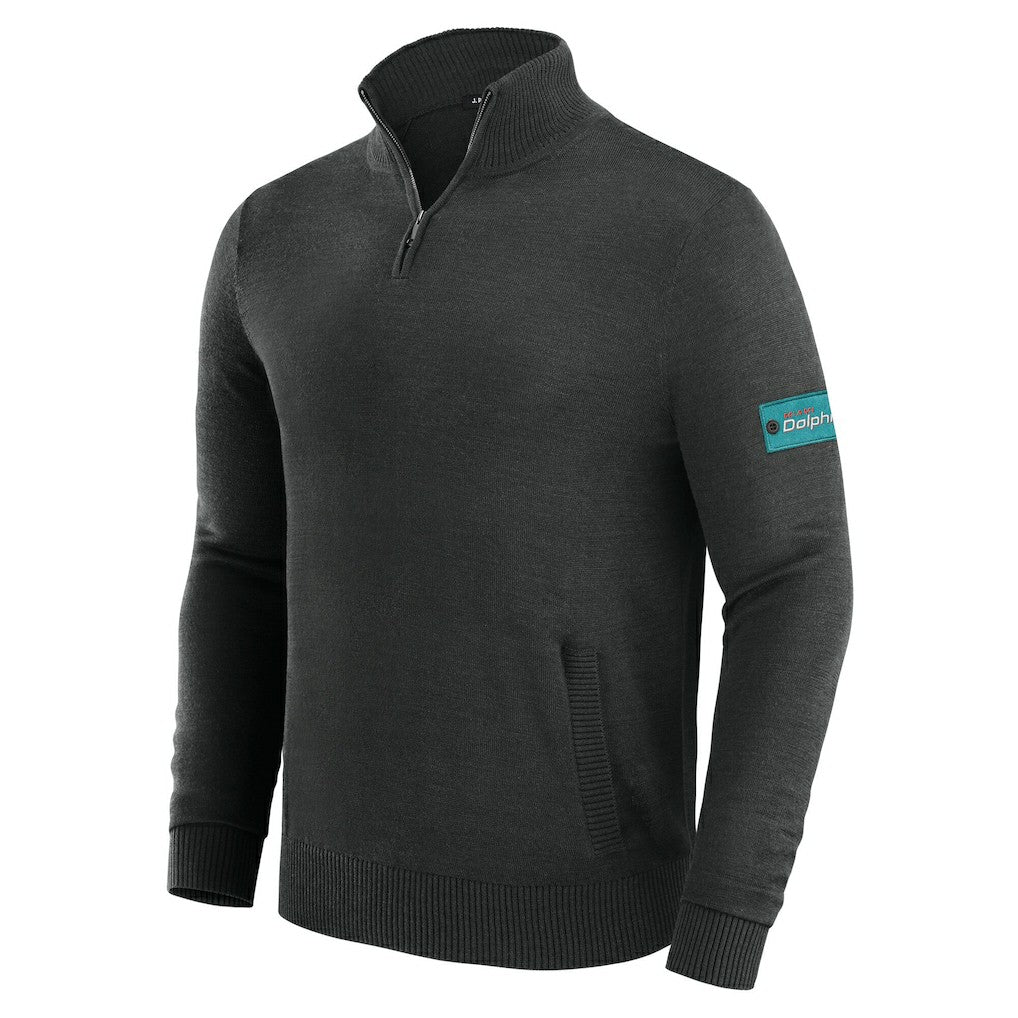 Miami Dolphins J. Palmer Franchise Quarter-Zip Sweater Black | NFL