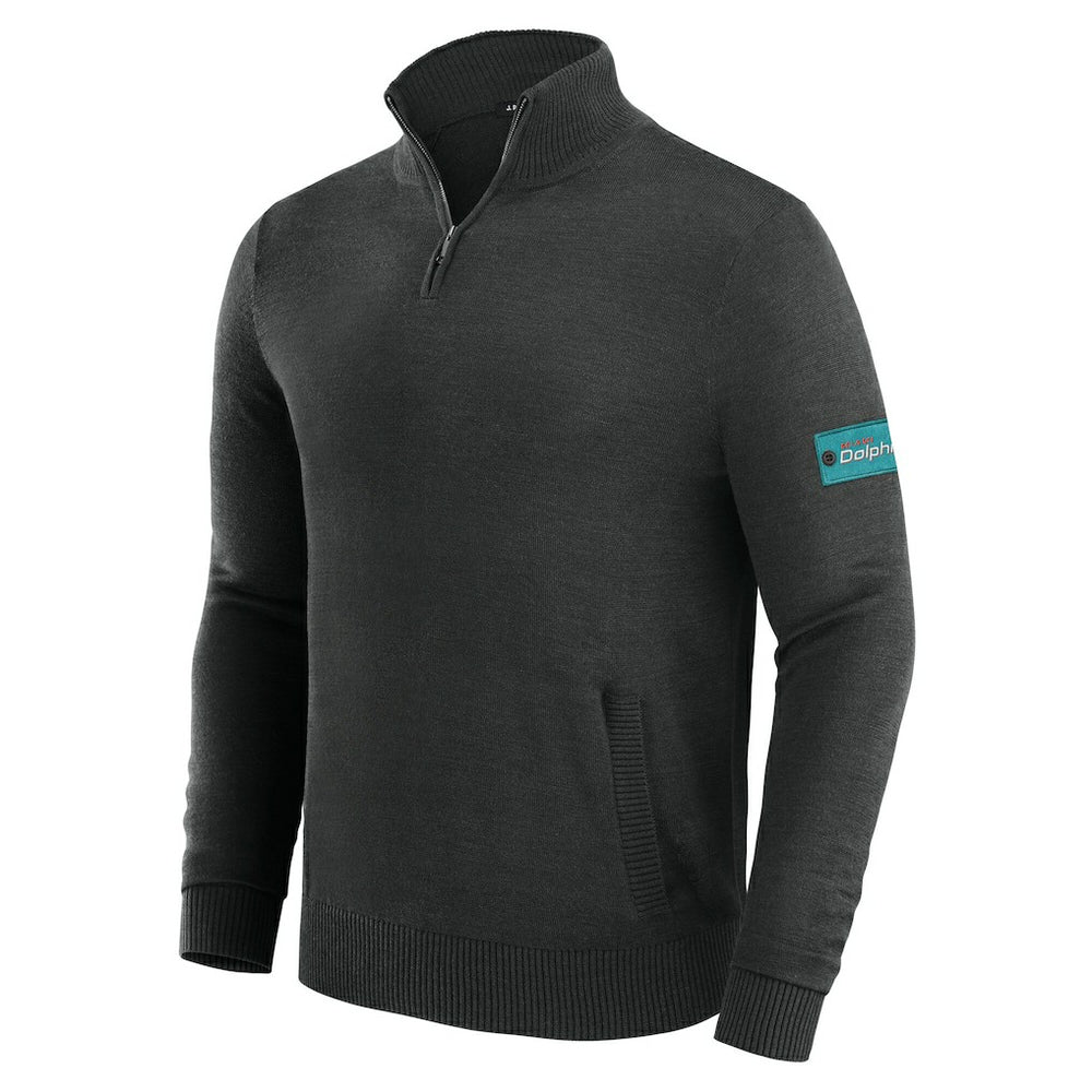 Miami Dolphins J. Palmer Franchise Quarter-Zip Sweater Black | NFL