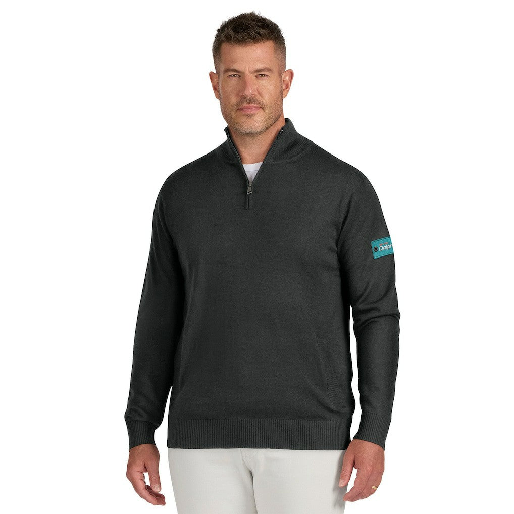Miami Dolphins J. Palmer Franchise Quarter-Zip Sweater Black | NFL