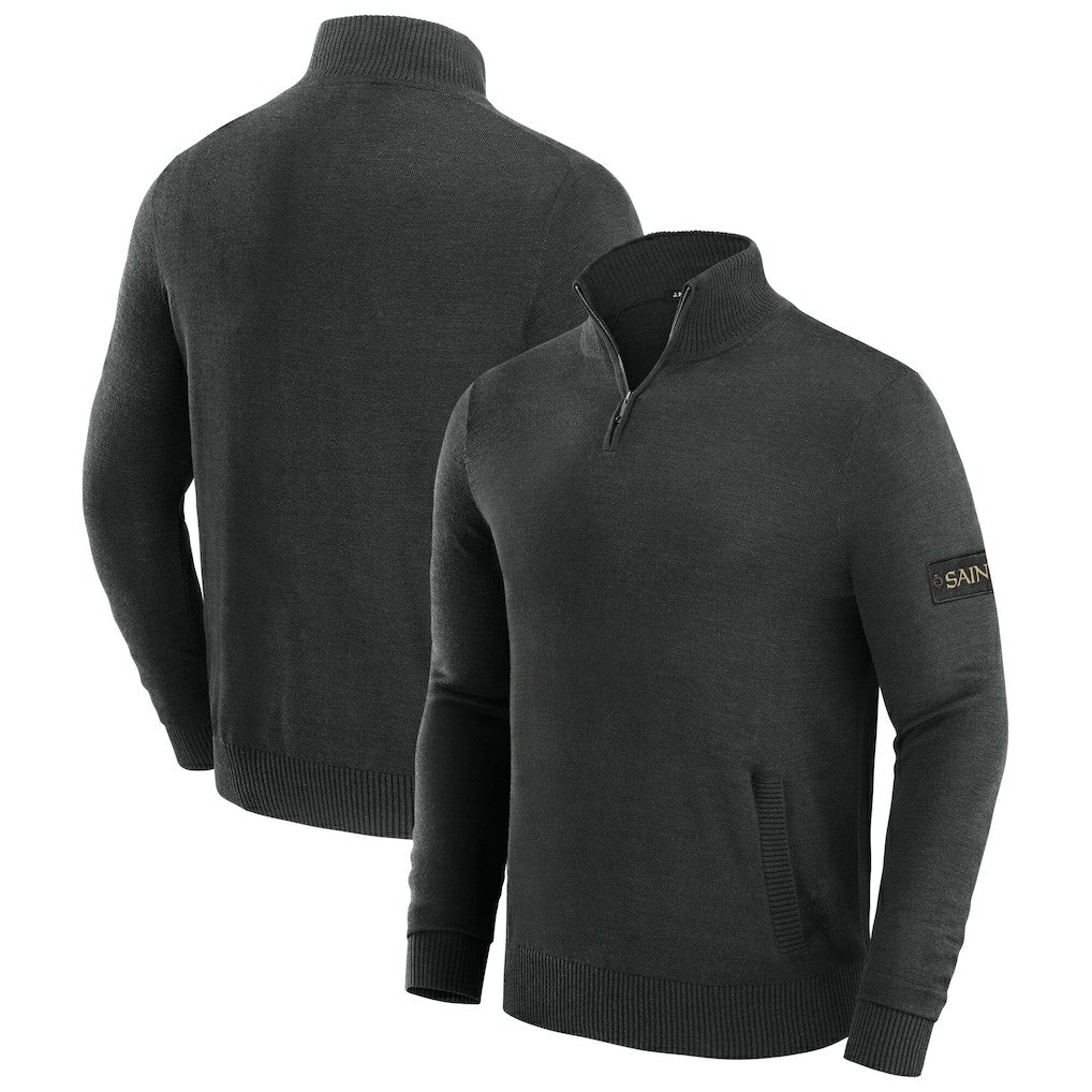 New Orleans Saints J. Palmer Franchise Quarter-Zip Sweater Black | NFL