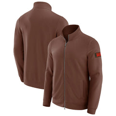 Cleveland Browns J. Palmer QB1 Full-Zip Sweatshirt Tan | NFL