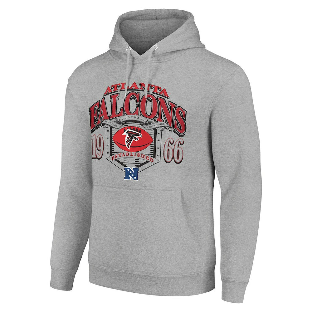 Atlanta Falcons Starter 80s Retro Pullover Hoodie Heather Gray | NFL