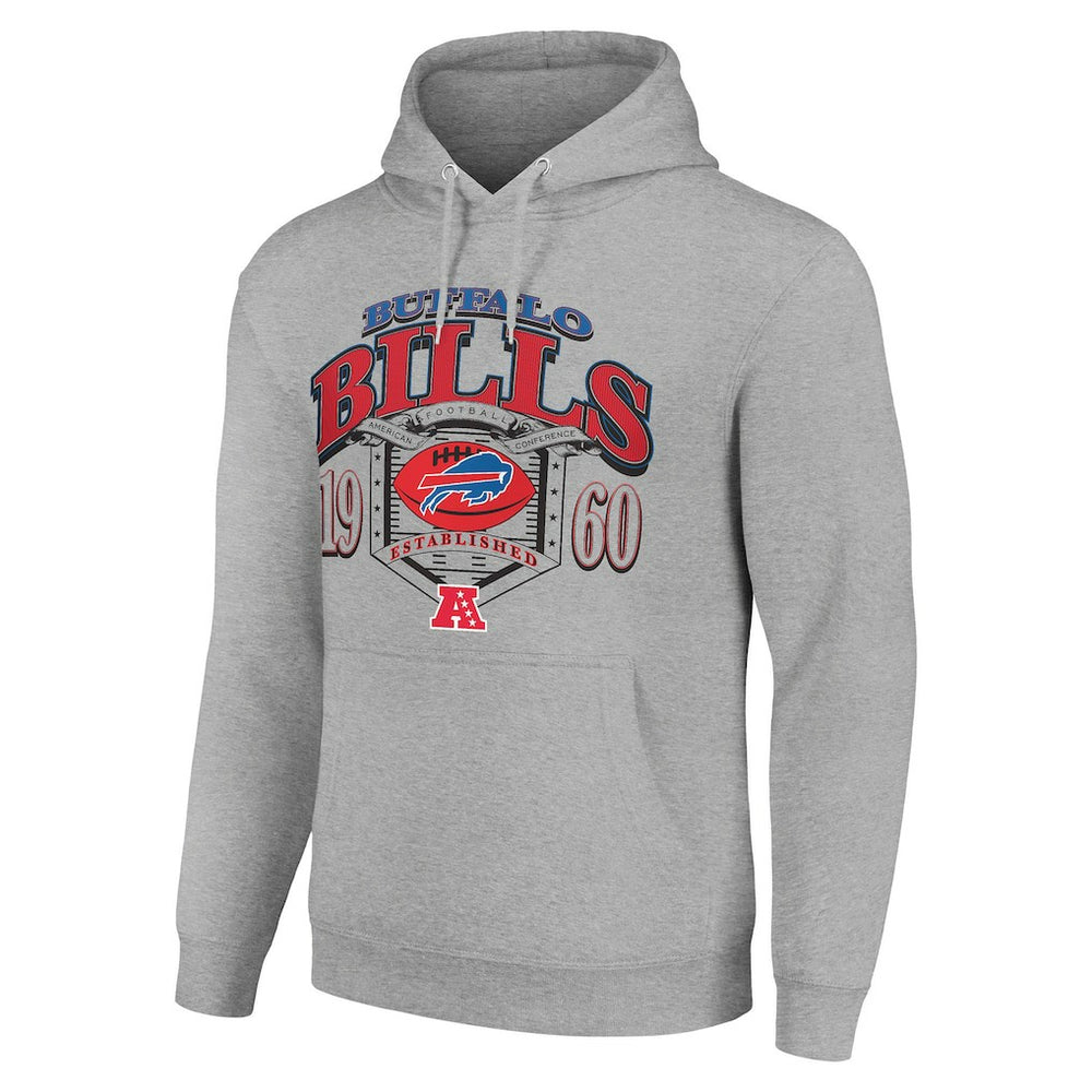 Buffalo Bills Starter 80s Retro Pullover Hoodie Heather Gray | NFL