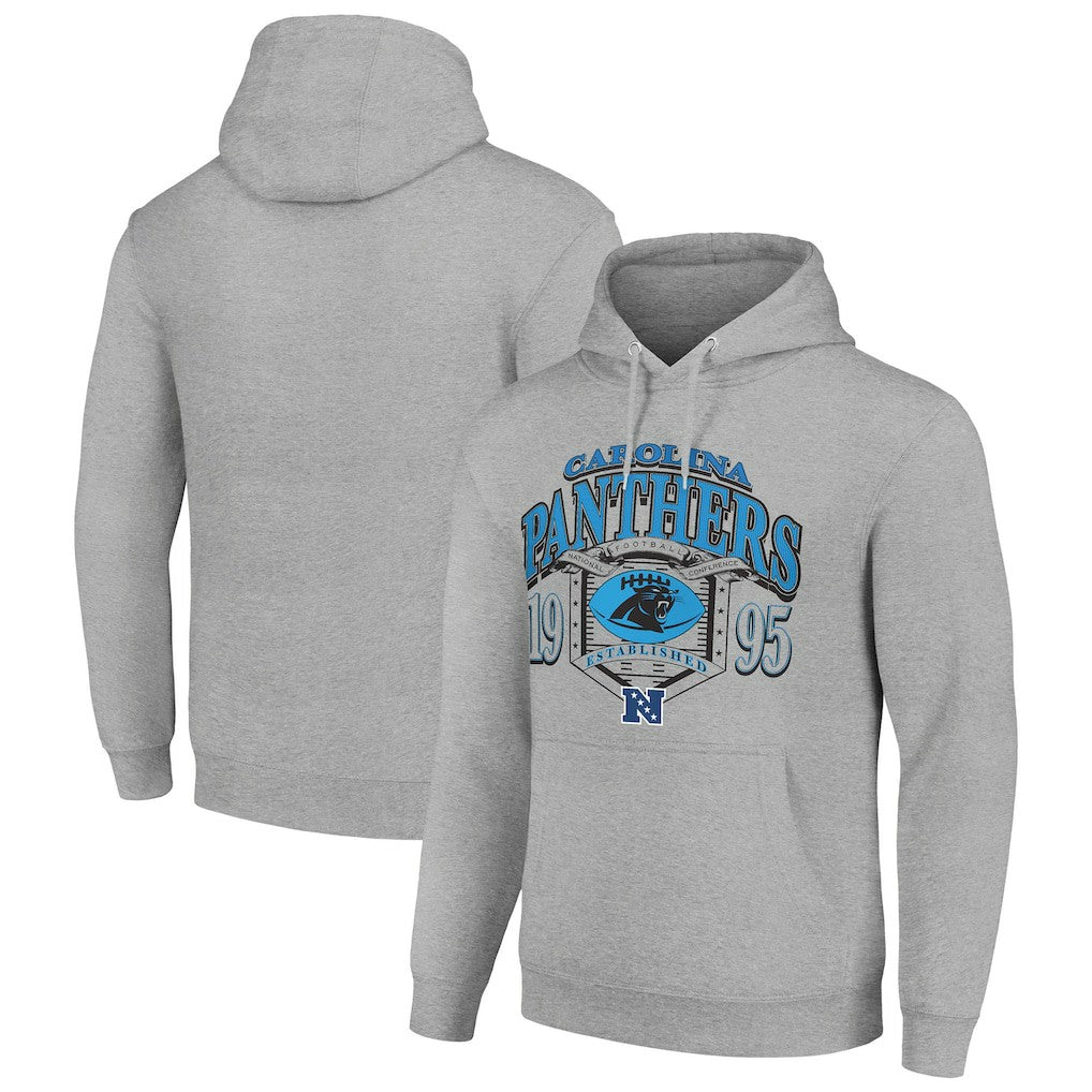 Carolina Panthers Starter 80s Retro Pullover Hoodie Heather Gray | NFL