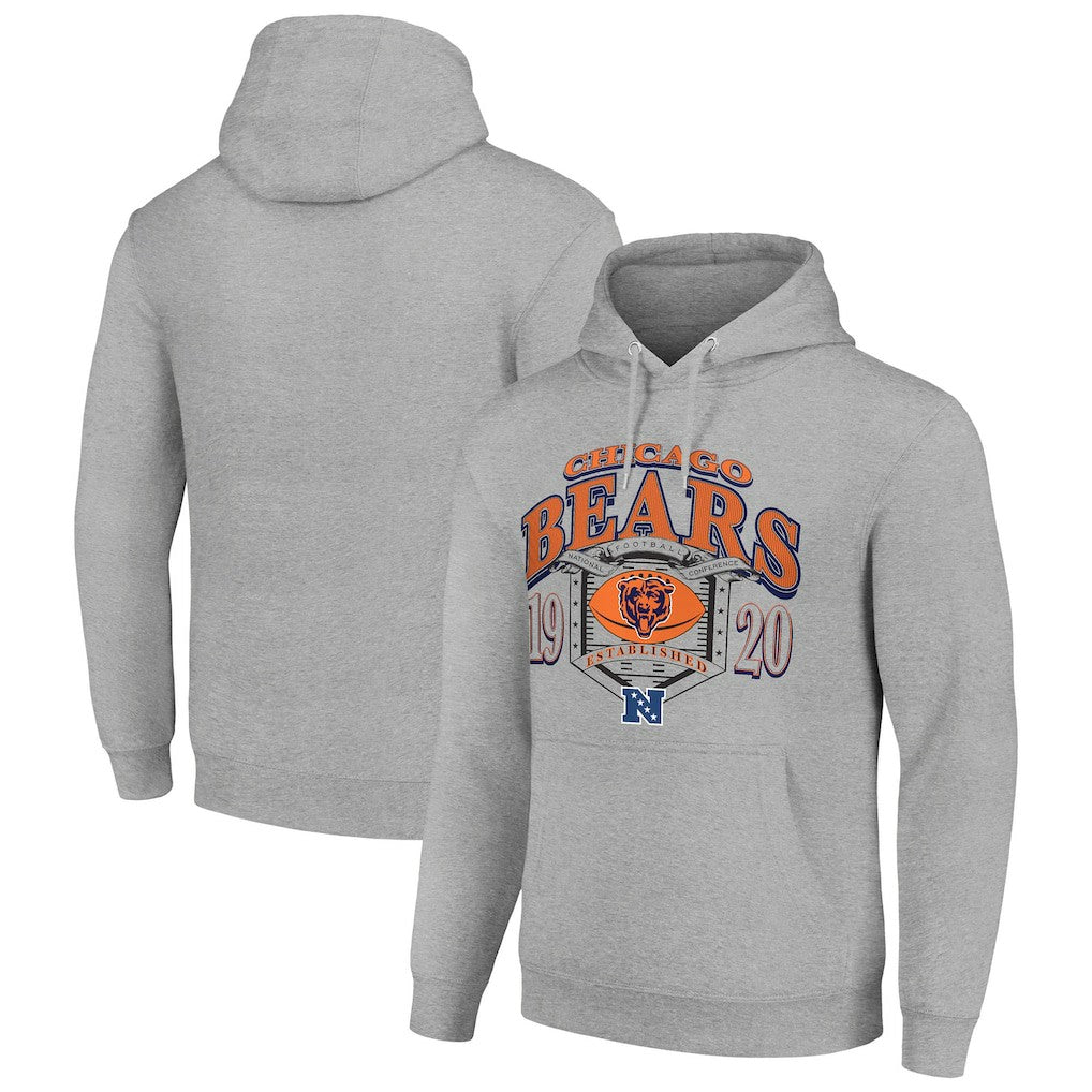 Chicago Bears Starter 80s Retro Pullover Hoodie Heather Gray | NFL