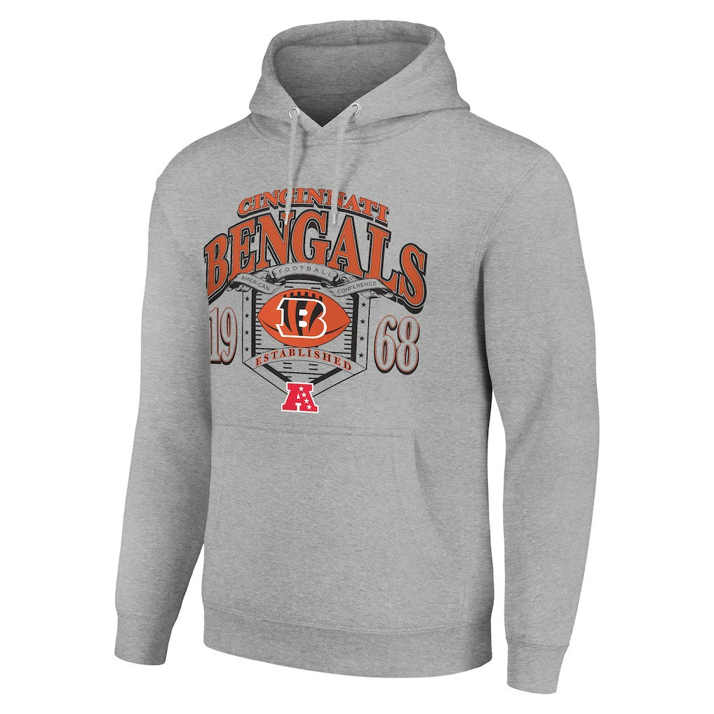 Cincinnati Bengals Starter 80s Retro Pullover Hoodie Heather Gray | NFL