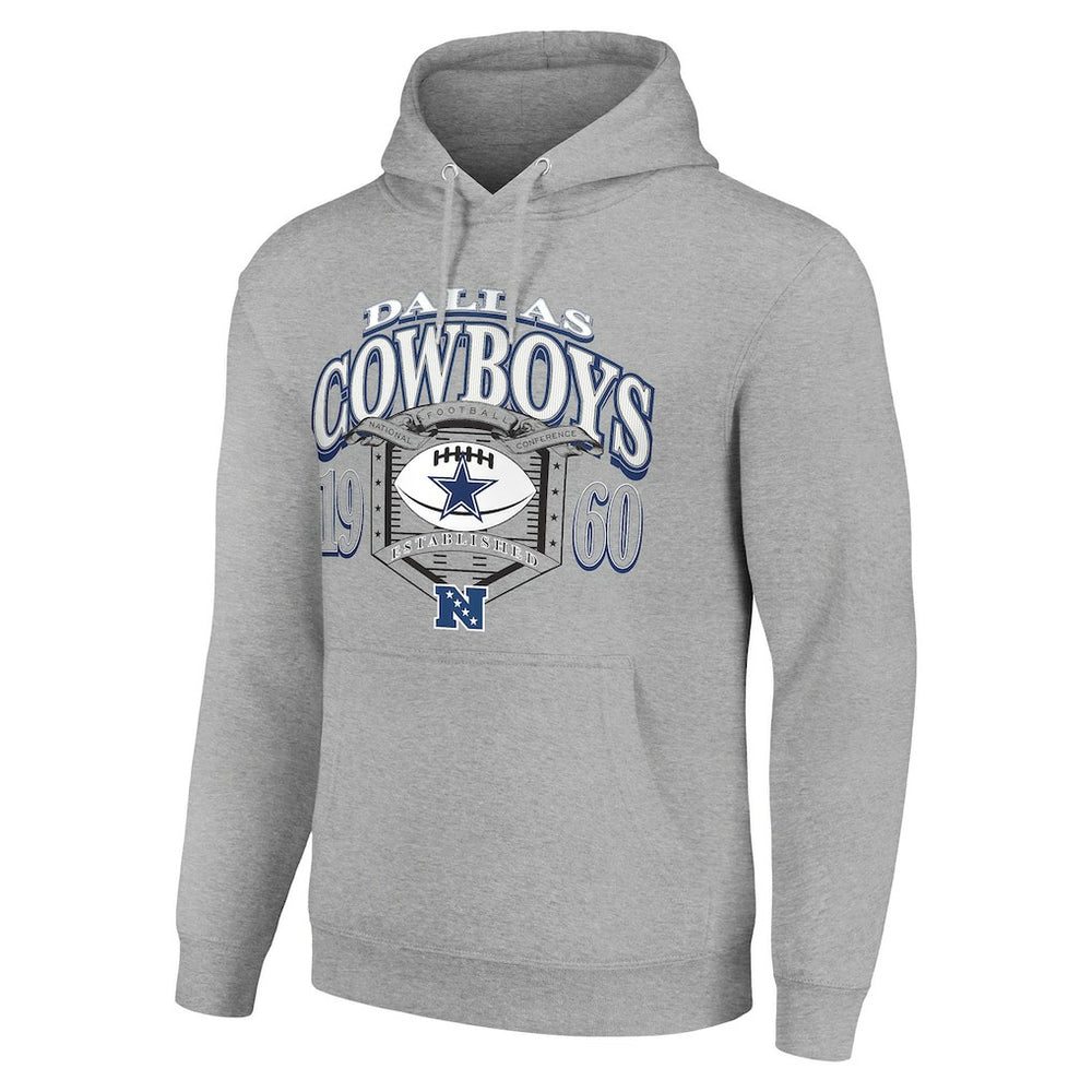 Dallas Cowboys Starter 80s Retro Pullover Hoodie Heather Gray | NFL